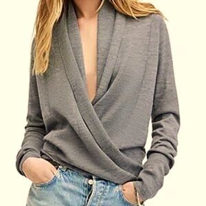 Poetry Gray Knit Cashmere Sweater EUC 8/M